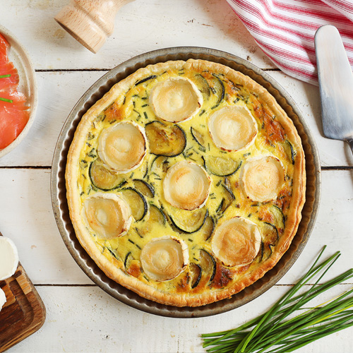 Ziegenkäse-Zucchini-Lachs-Quiche | Soignon